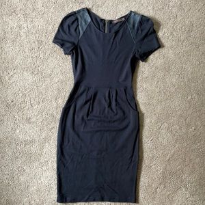 Limited synthetic leather detail dress. Size XS.